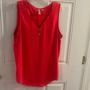 Tacera Scarlet Zip-Detail Tank Top